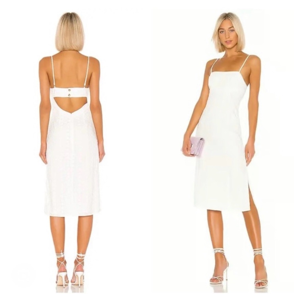 REVOLVE LPA Janina Embroidered Eyelet Cotton White Dress Size XL